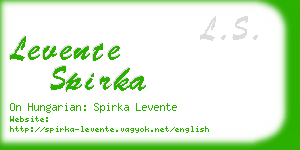 levente spirka business card